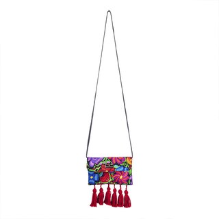 Foto 1 | Bolso Crossbody Mía A Ángelozano Negro Con Telar Artesanal Portacelular