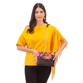 Foto 3 | Bolso Crossbody A Ángelozano Arena color Negro de Piel
