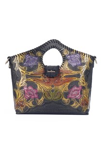 Foto 1 | Bolso Crossbody A Ángelozano Arena color Azul de Piel Grabada