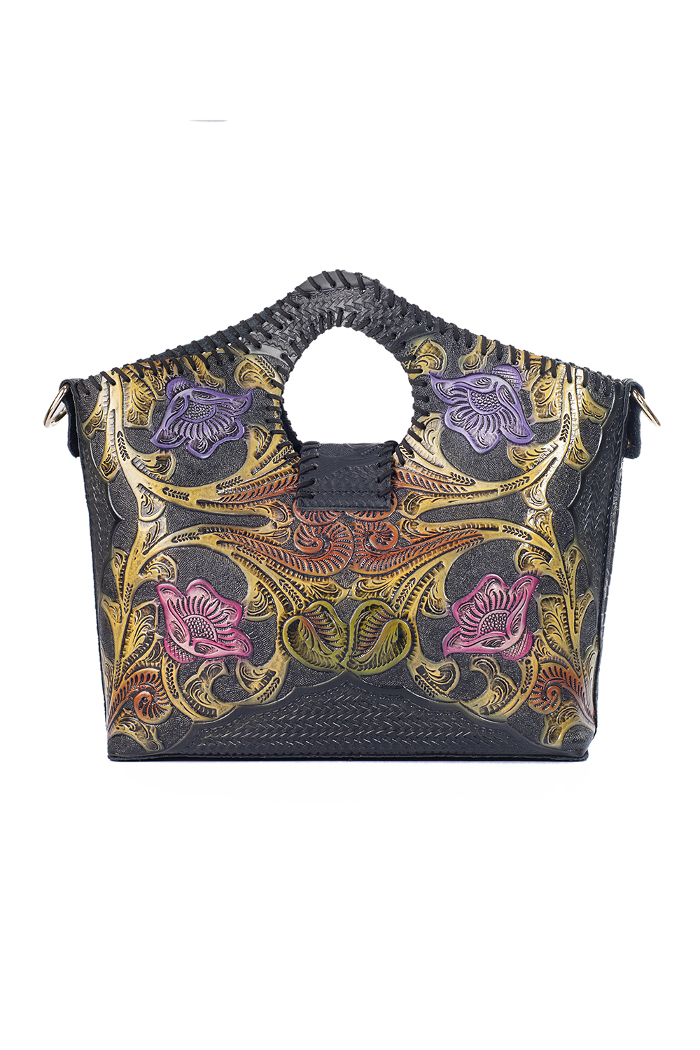 Foto 3 pulgar | Bolso Crossbody A Ángelozano Arena color Azul de Piel Grabada