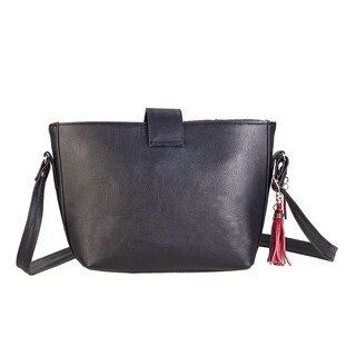 Foto 2 | Bolso Crossbody A Ángelozano Modelo Lorena Piel Sintetico Con Telar Artesanal Color Negro