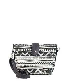 Foto 1 | Bolso Crossbody A Ángelozano Modelo Lorena Piel Sintetico Con Telar Étnico Color Negro