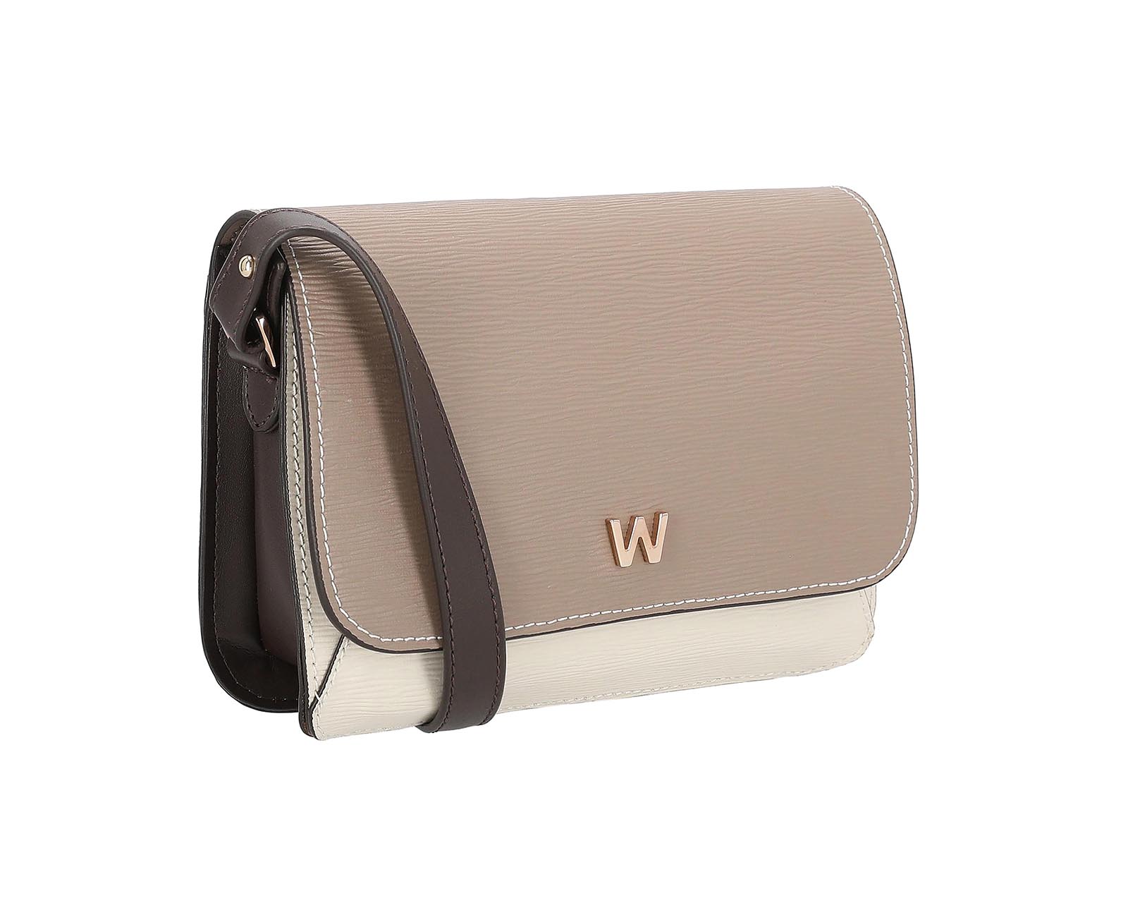 Bolsa Crossbody Westies color Beige Sintético