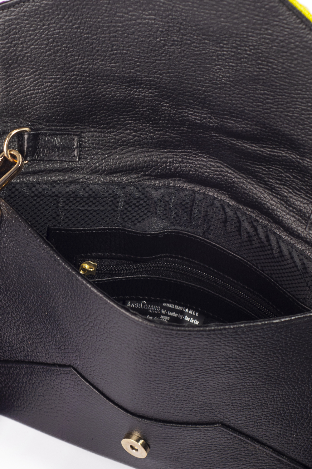 Foto 5 pulgar | Bolso Tipo Crossbody A Ángelozano Aurora color Negro de Piel Vacuna con Telar Artesanal Barbas
