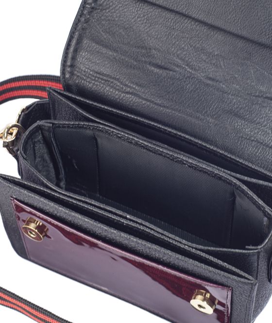 Foto 4 | Bolsa Crossbody A Ángelozano de Piel con Aplicación Charol y Telar Artesanal Geométrico