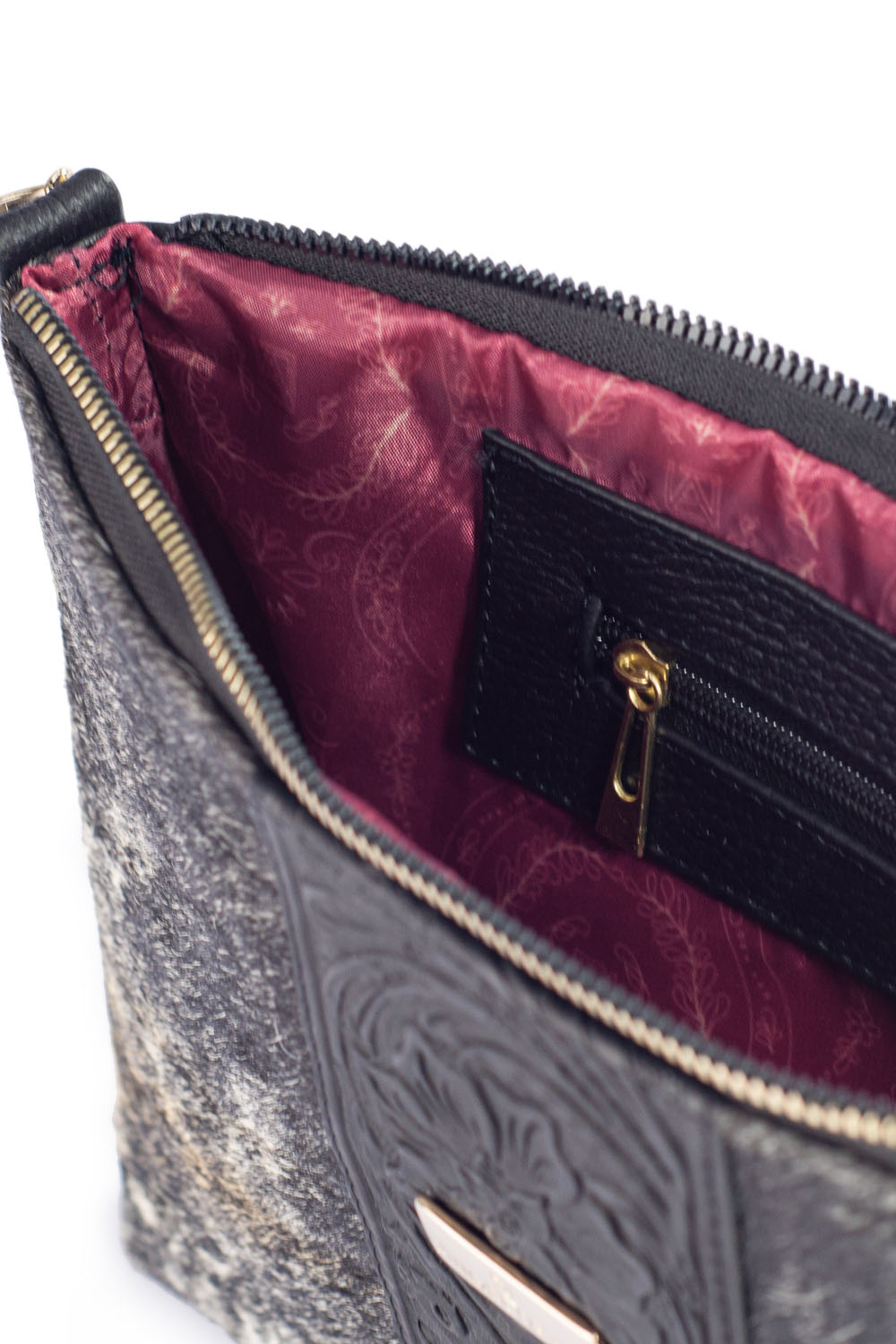 Foto 5 pulgar | Bolso Tipo Crossbody Raquel A Ángelozano De Piel Vacuna color Negro