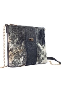 Foto 7 | Bolso Tipo Crossbody Raquel A Ángelozano De Piel Vacuna color Negro