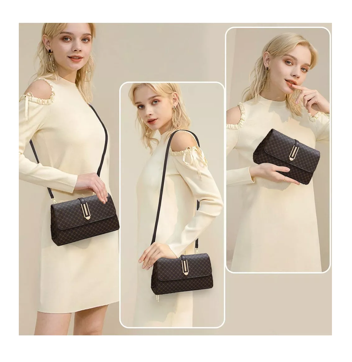 Foto 5 pulgar | Bolso Pequeño Crossbody BELUG color Café para Mujer