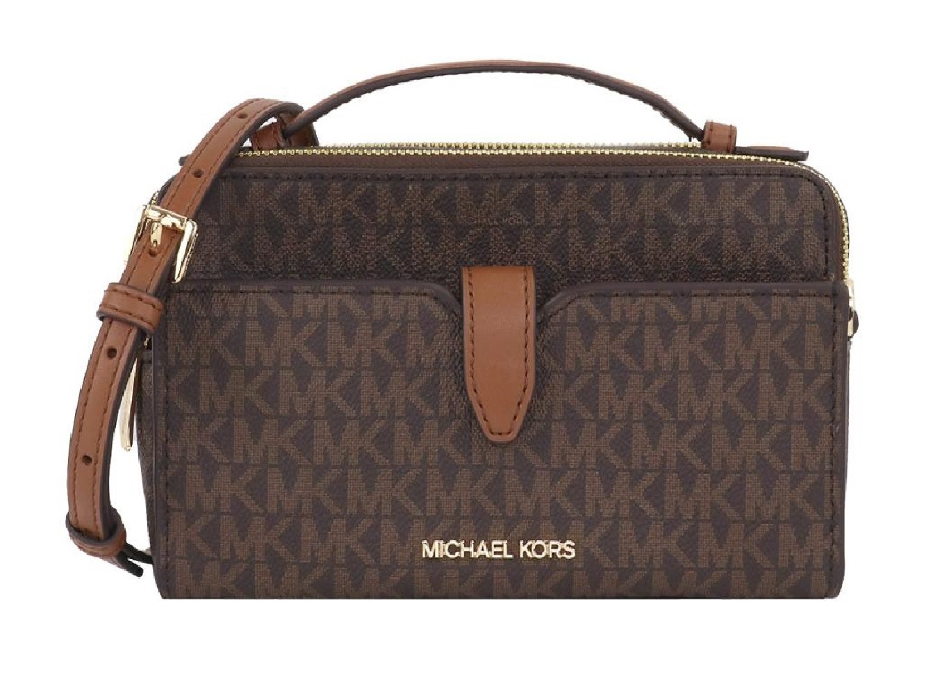 Foto 2 pulgar | Bolsa Michael Kors Jet Set Item Zip Crossbody 35f2gttc2b Café