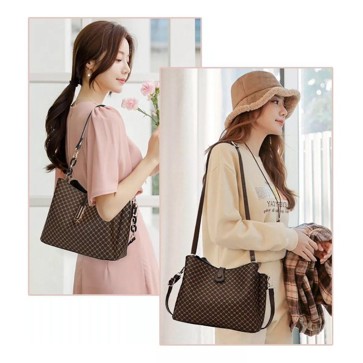 Foto 3 pulgar | Bolso de Cuero Crossbody de Hombro color Marrón para Mujer