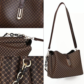 Foto 4 | Bolso de Cuero Crossbody de Hombro color Marrón para Mujer