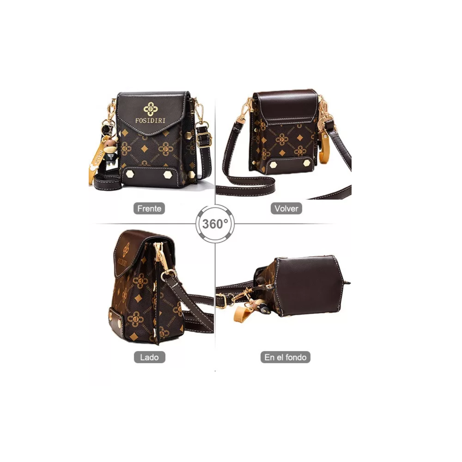 Foto 5 | Bolsa Belug color Café para Mujer