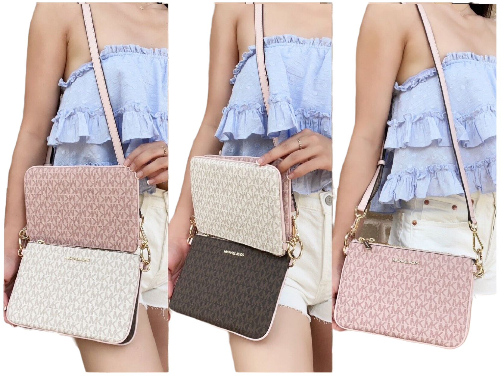 Foto 2 | Bolsa Crossbody Michael Kors 35F1GTTC6B Multicolor 3 Piezas