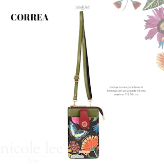 Foto 6 | Bolsa Portacelular Nicole Lee Kira Multicolor Butter-flower Black