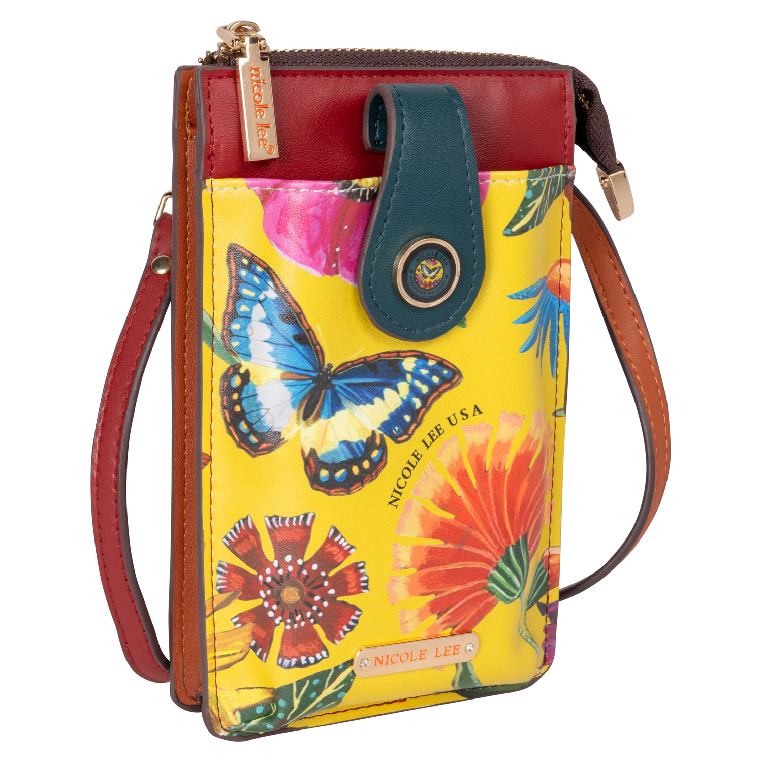 Foto 2 pulgar | Bolsa Portacelular Nicole Lee Kira Multicolor Butter-flower Mustard