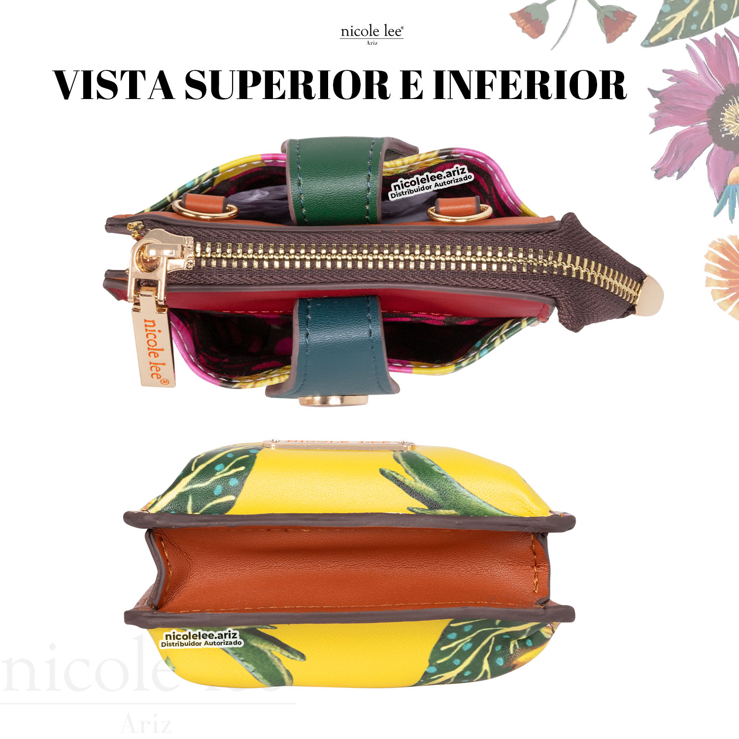 Foto 6 pulgar | Bolsa Portacelular Nicole Lee Kira Multicolor Butter-flower Mustard
