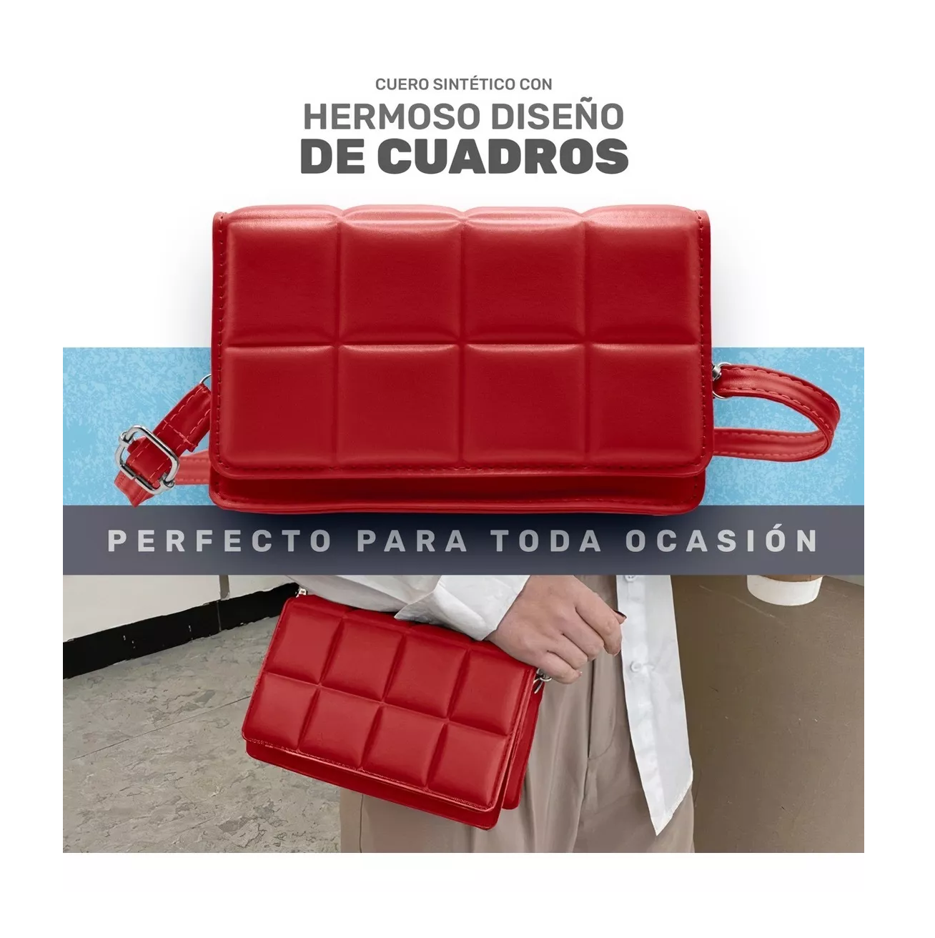 Foto 5 pulgar | Bolsa Crossbody Moda Roja para Mujer