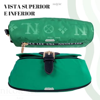 Foto 5 | Bolsa Cruzada Nicole Lee Keysha color Verde Nylon con Solapa