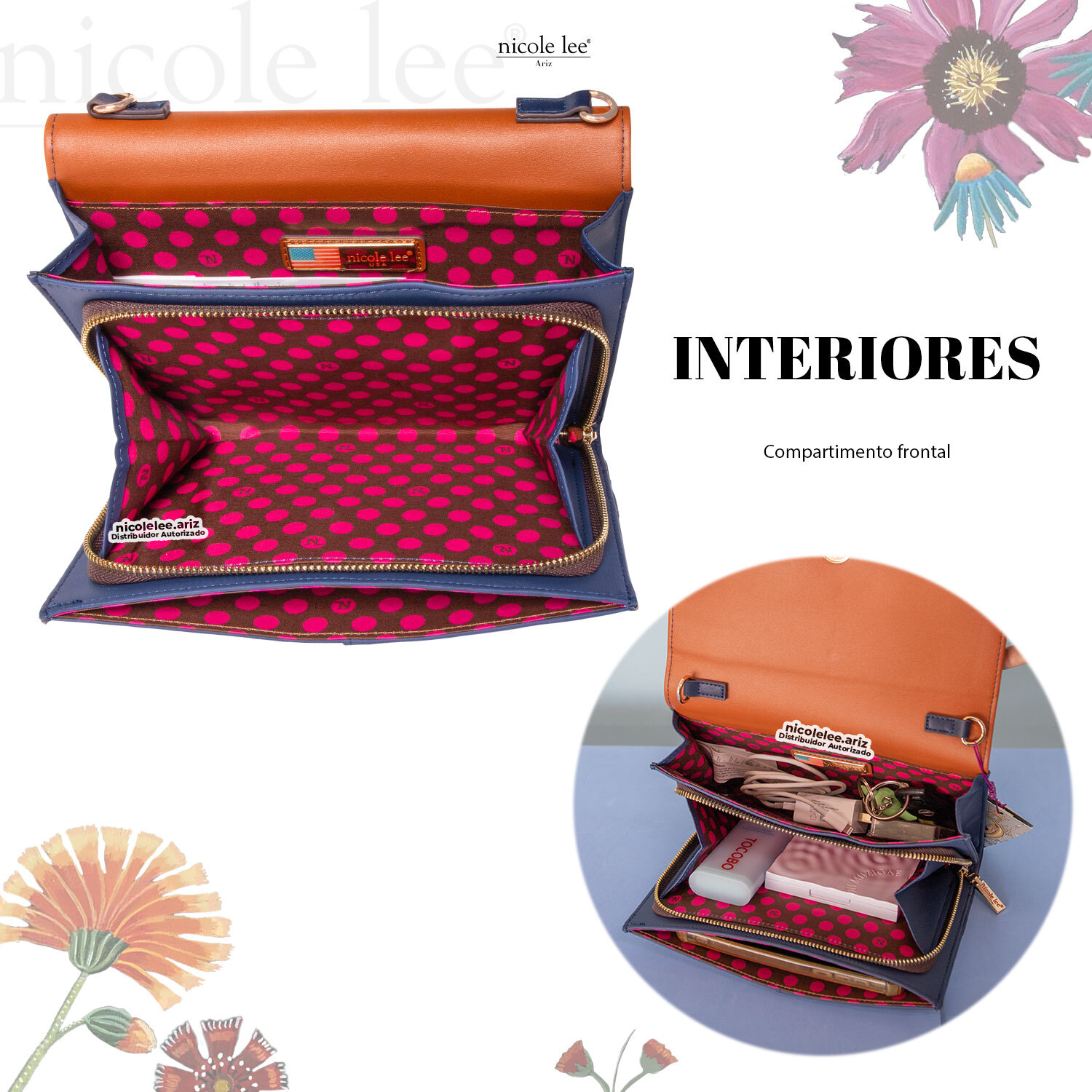 Foto 5 pulgar | Bolsa Cruzada Marca Nicole Lee Aubri Butter-flower Mustard