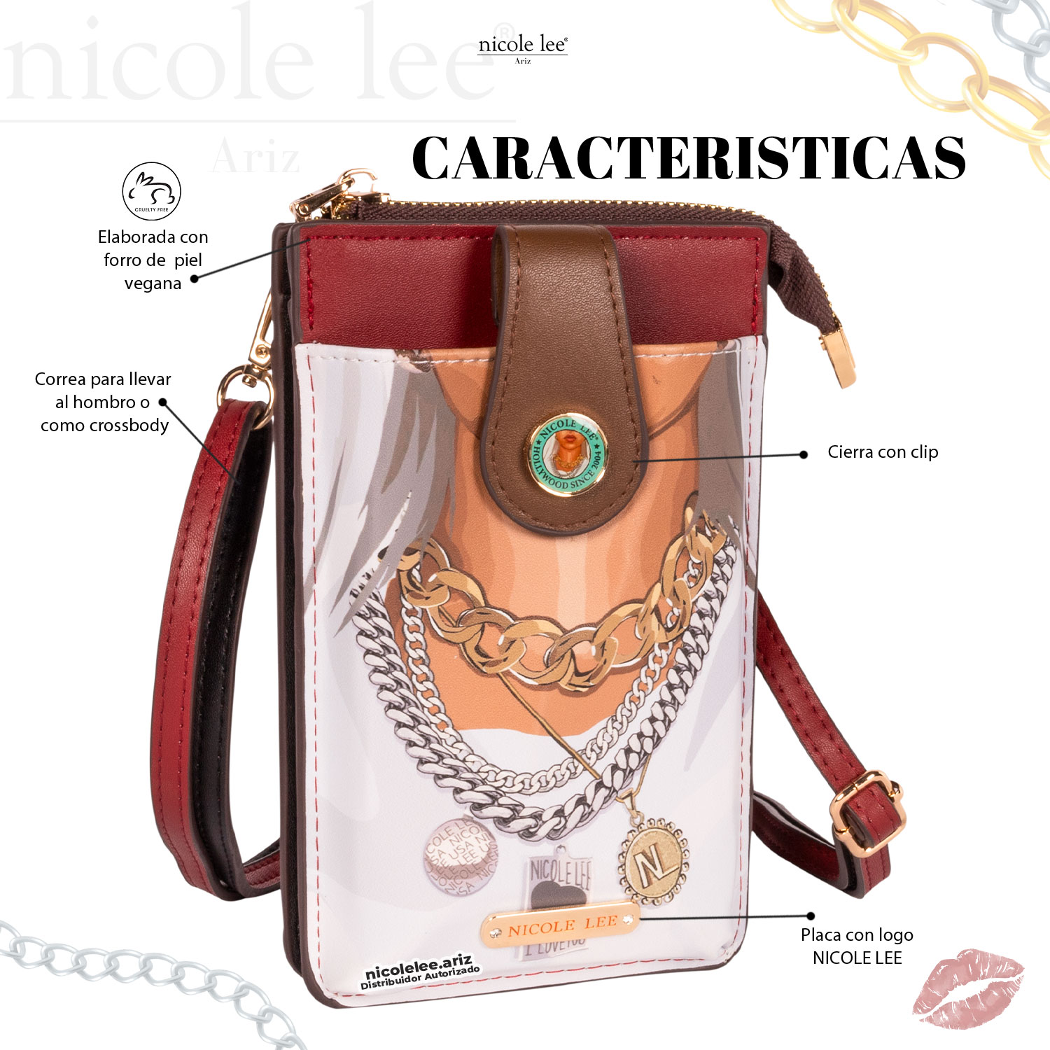 Foto 2 | Bolsa Portacelular Nicole Lee Kira Multicolor Goddess Of Love