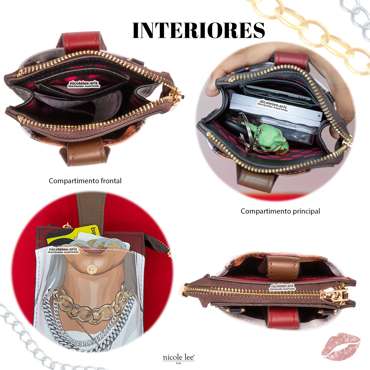 Foto 4 | Bolsa Portacelular Nicole Lee Kira Multicolor Goddess Of Love