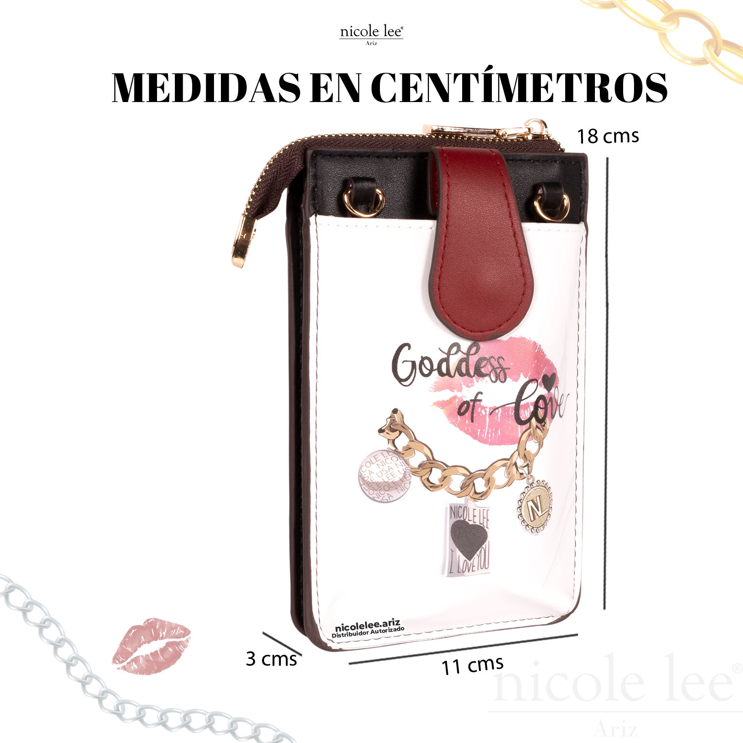 Foto 6 pulgar | Bolsa Portacelular Nicole Lee Kira Multicolor Goddess Of Love