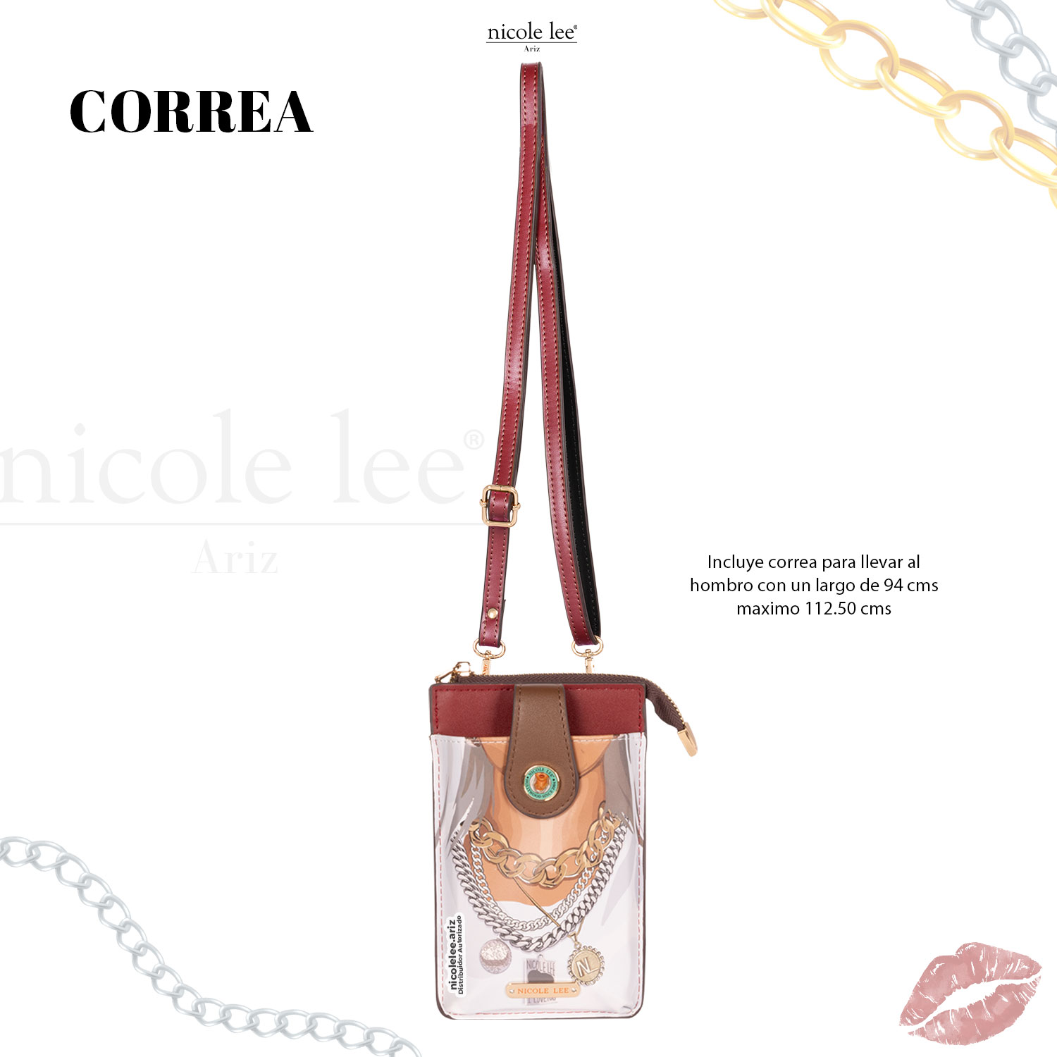 Foto 7 pulgar | Bolsa Portacelular Nicole Lee Kira Multicolor Goddess Of Love