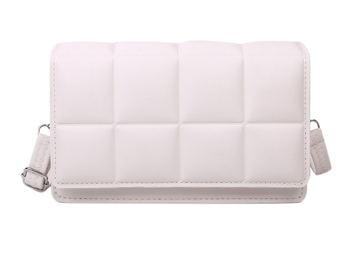 Bolsa Crossbody Funbu a Cuadros Blanca