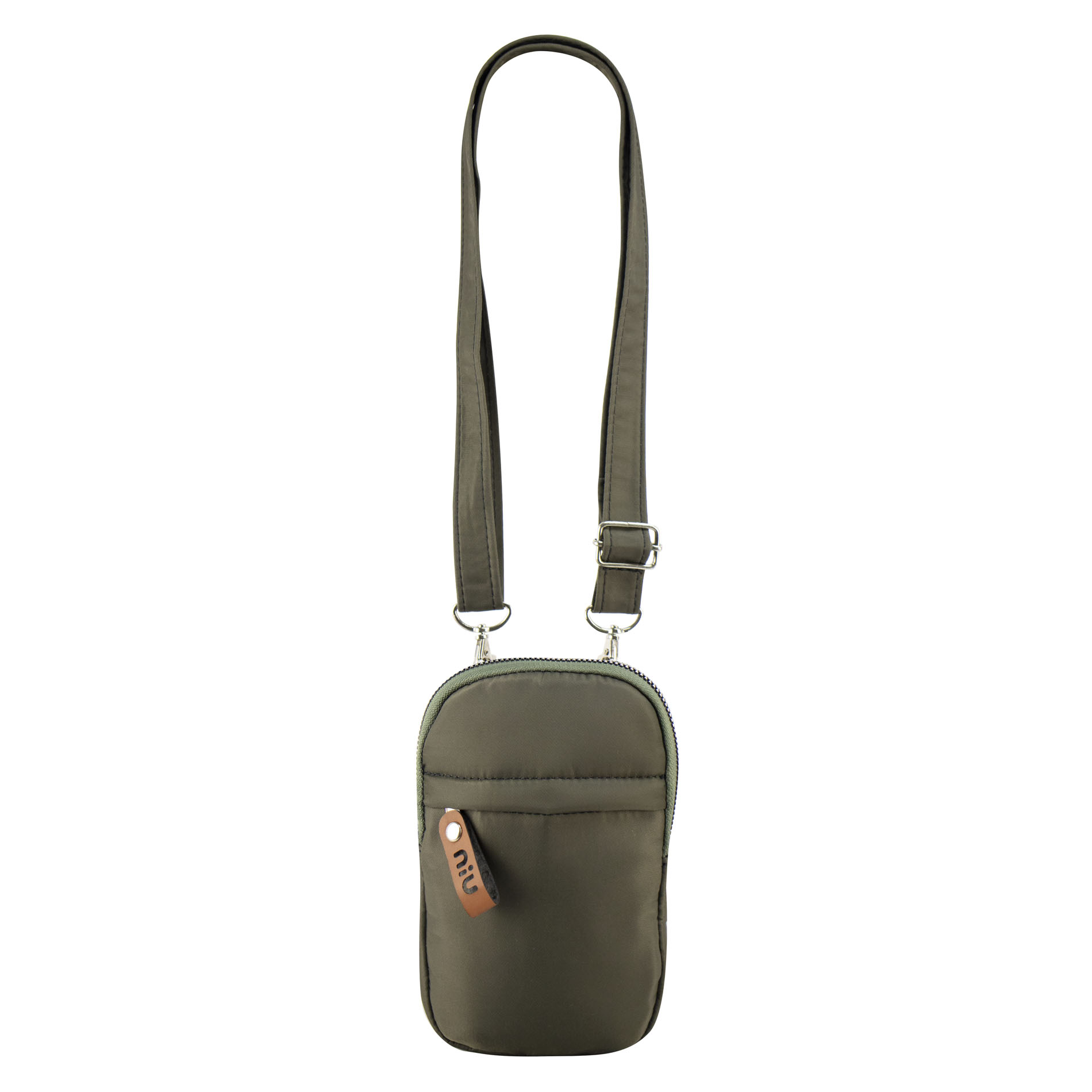 Porta Celular Unisex Musgo Bimba Beige Sintetico California Nueva Imagen