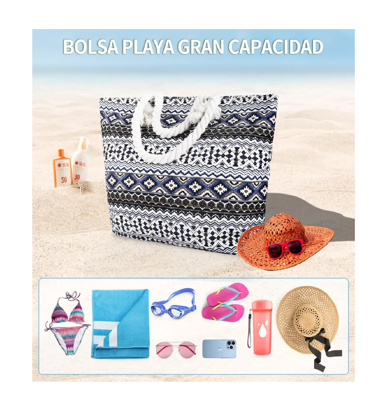 Foto 4 pulgar | Bolsas De Lona Moda Bag Impermeable Bolsa Para Playa Negro