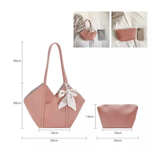 Foto 3 | Set 2 Bolsas Mujer Crossbody Cosmetiquera Correa Color Rosa