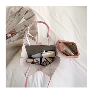 Foto 5 | Set 2 Bolsas Mujer Crossbody Cosmetiquera Correa Color Rosa