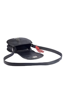 Foto 4 | Bolso para Mujer A Ángelozano Piel con Telar Artesanal En La Solapa color Negro