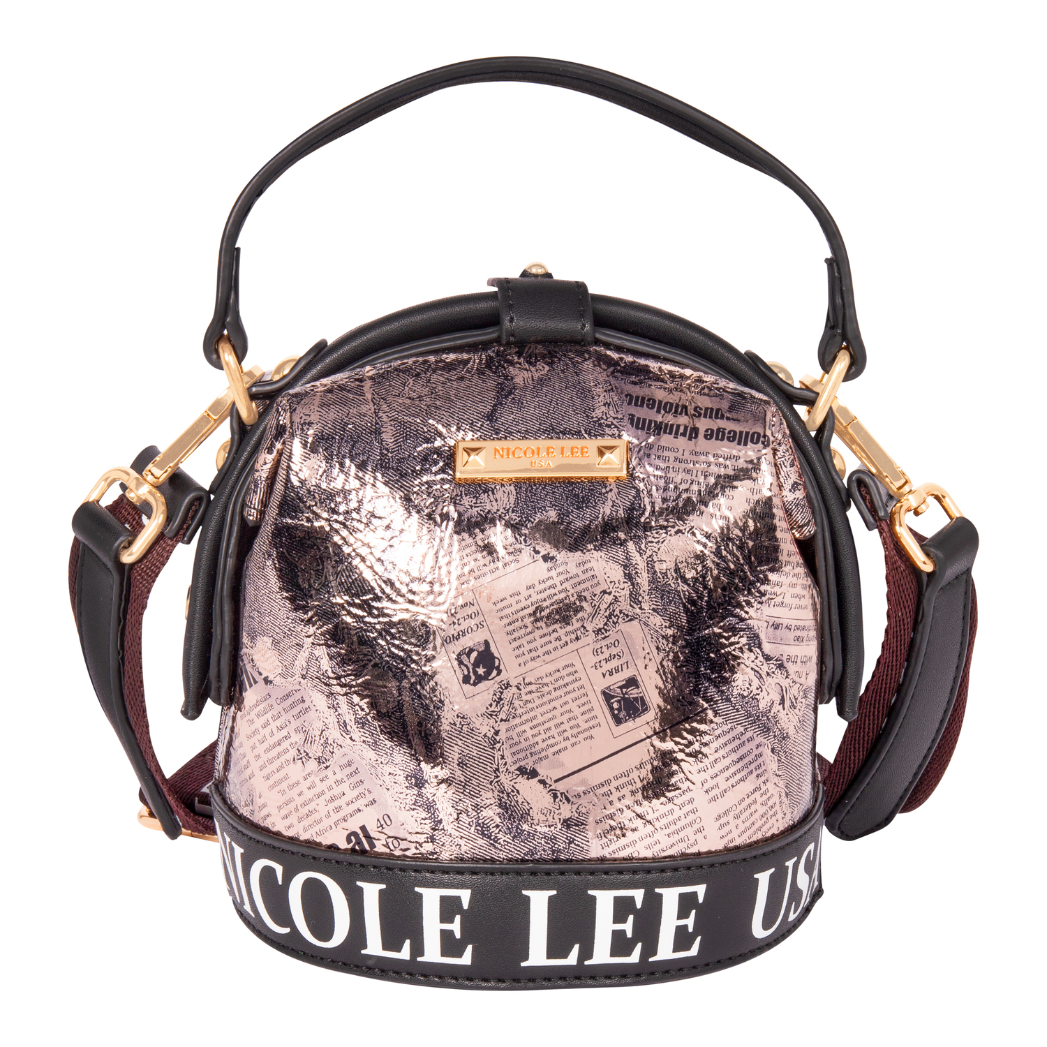 Mini Bolsa Nicole Lee Millie Metálico Negro