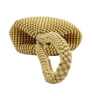 Foto 4 | Bolso de Mano Noche Triángulo con Cristales color Dorado para Mujer