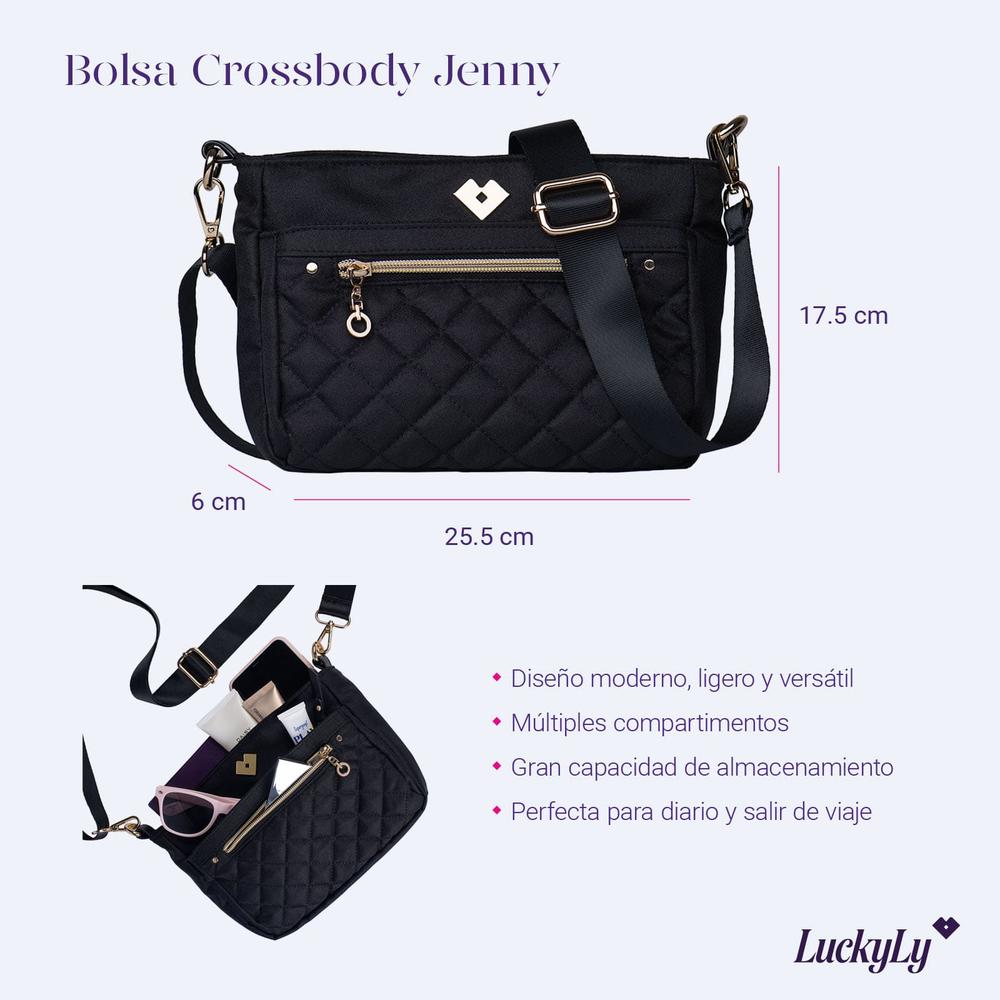 Foto 8 pulgar | Bolsa Crossbody LuckyLy Negra para Mujer + Pulsera