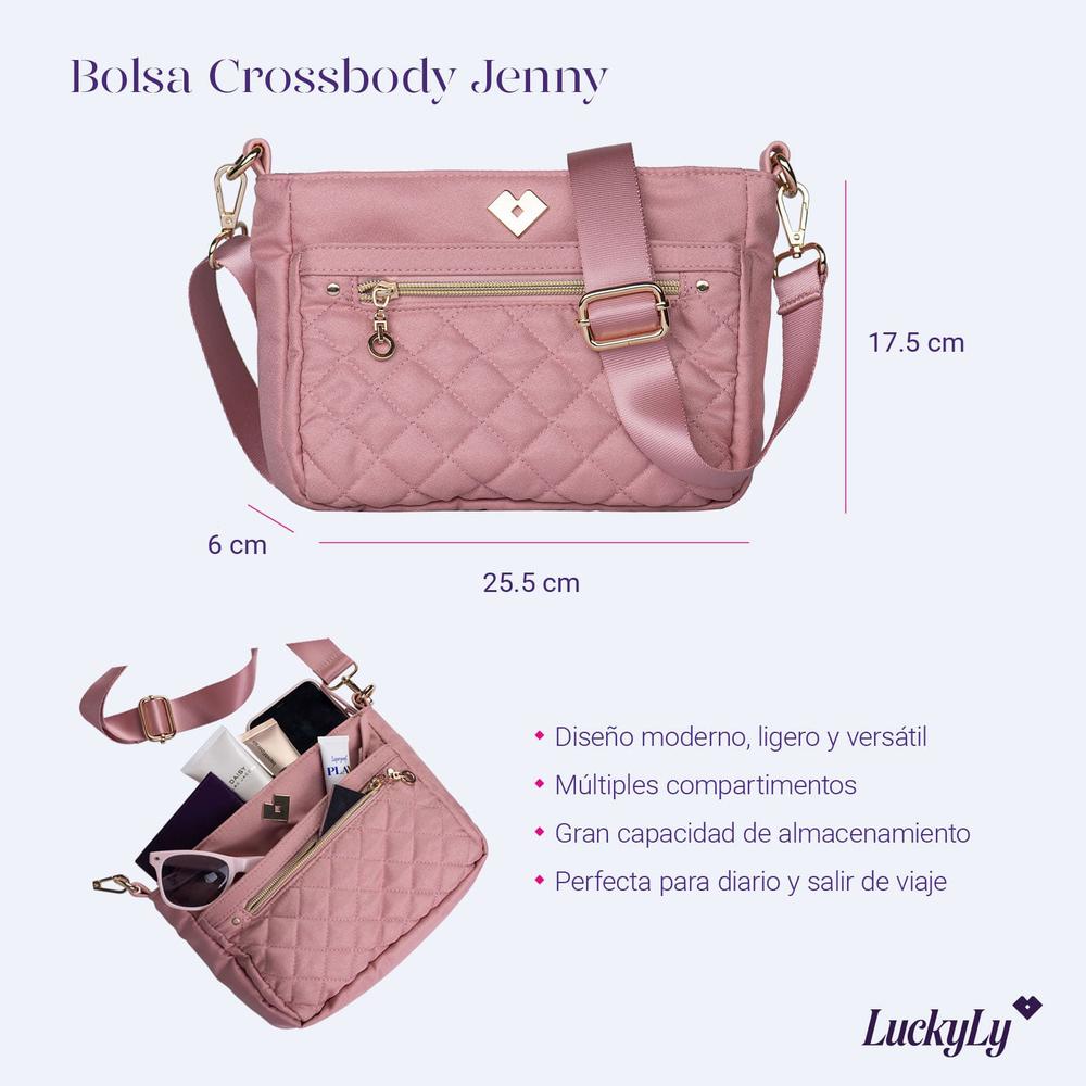 Foto 9 pulgar | Bolsa Mujer Crossbody Bandolera  Regalo Pusera Mujer Luckyly Rosa