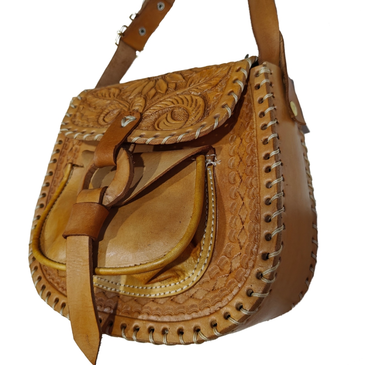Foto 4 | Bolsa Artesanal Margarita Cuero Genuino