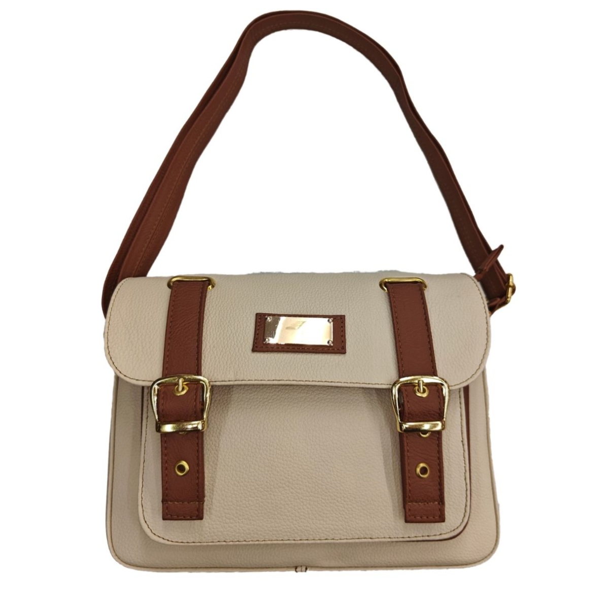 Foto 2 pulgar | Bolsa Crossbody En Piel Color Beige