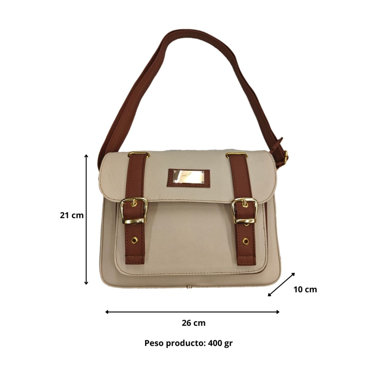 Foto 6 pulgar | Bolsa Crossbody En Piel Color Beige