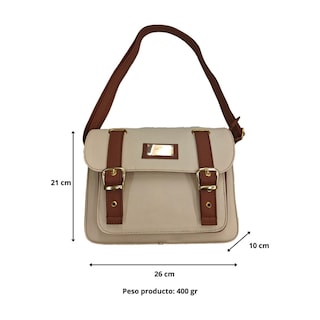 Foto 5 | Bolsa Crossbody En Piel Color Beige