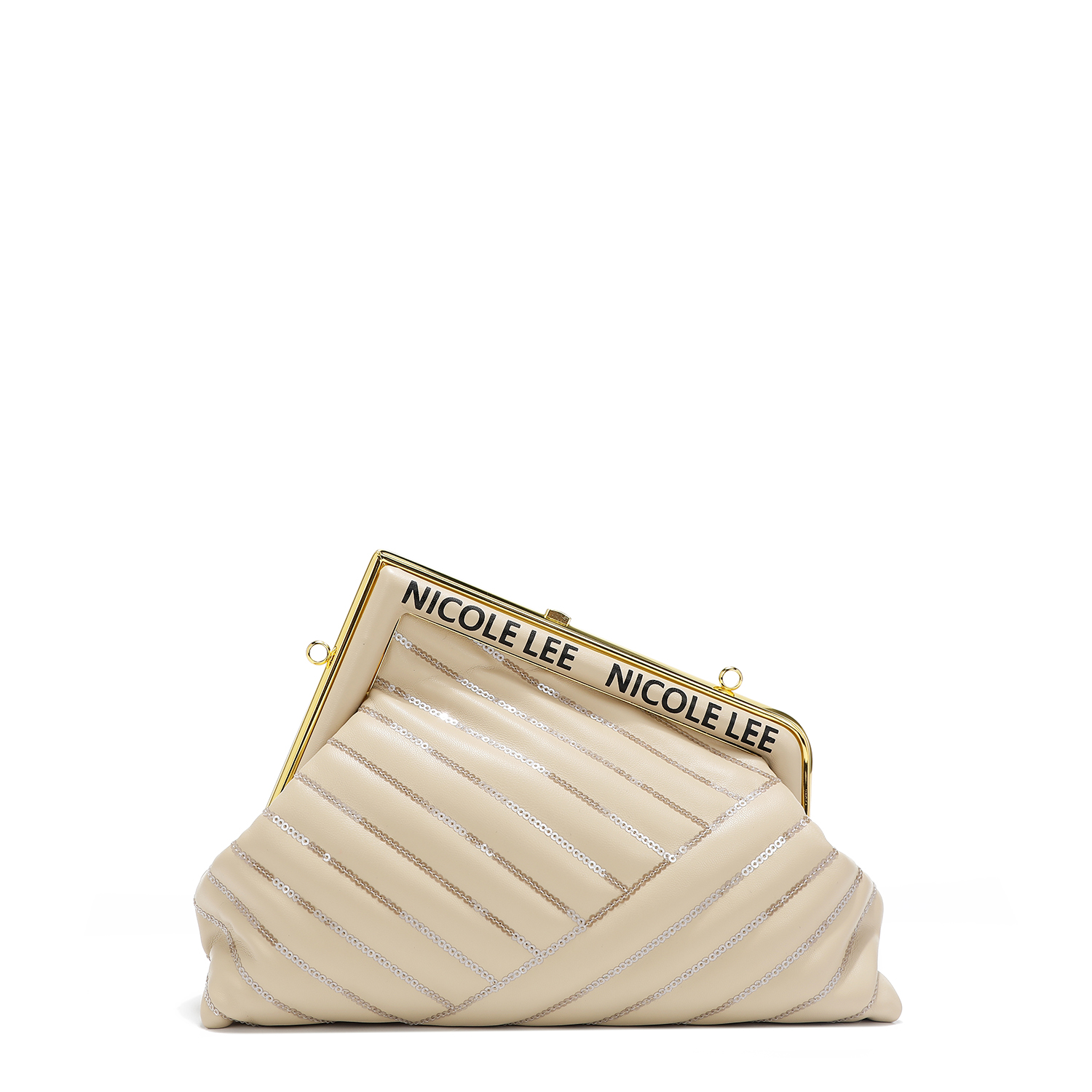 Foto 3 pulgar | Bolsa Clutch Nicole Lee con Lentejuelas y Correa Cruzada