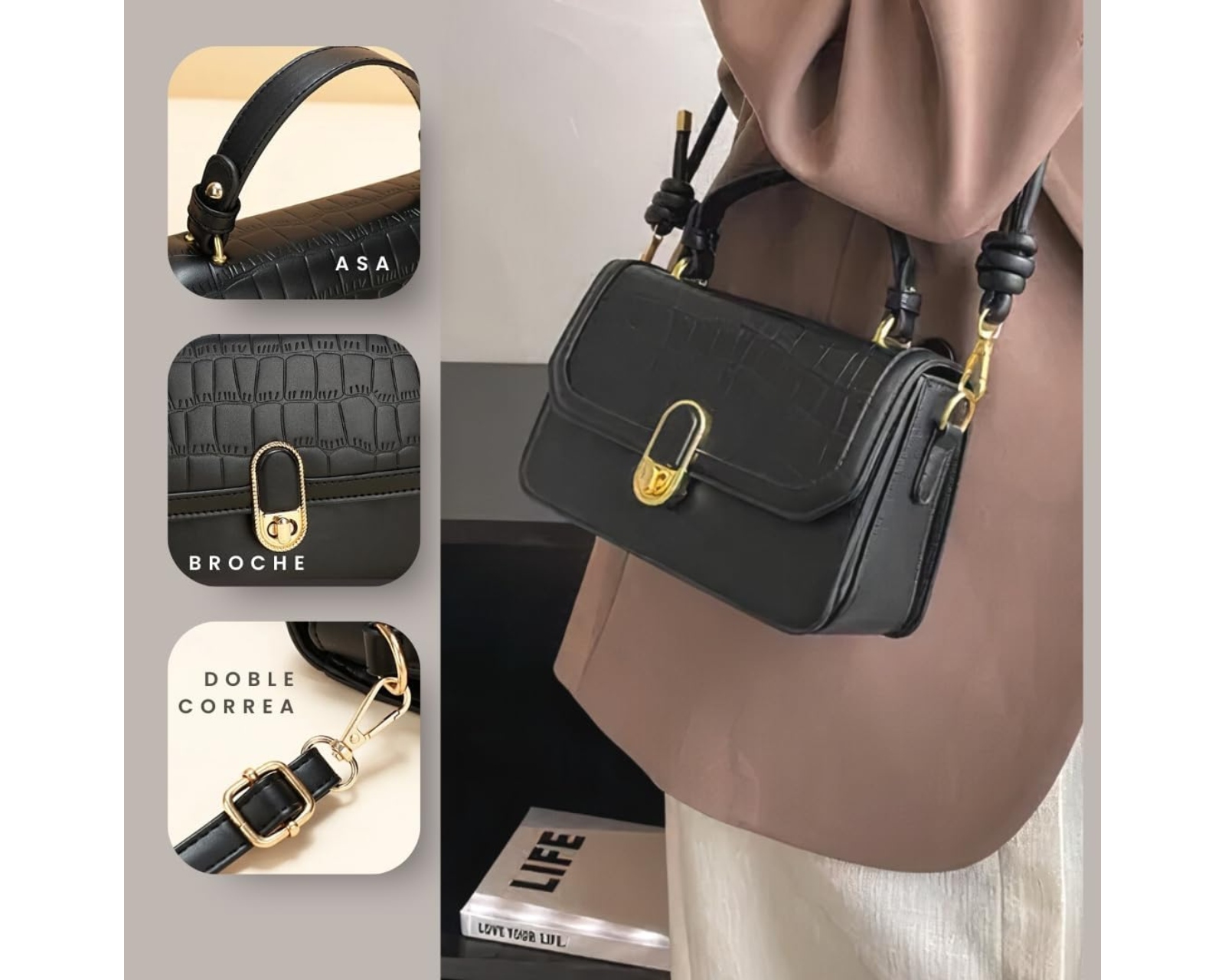 Foto 3 pulgar | Bolsa Crossbody de Mujer Bluelander Negra
