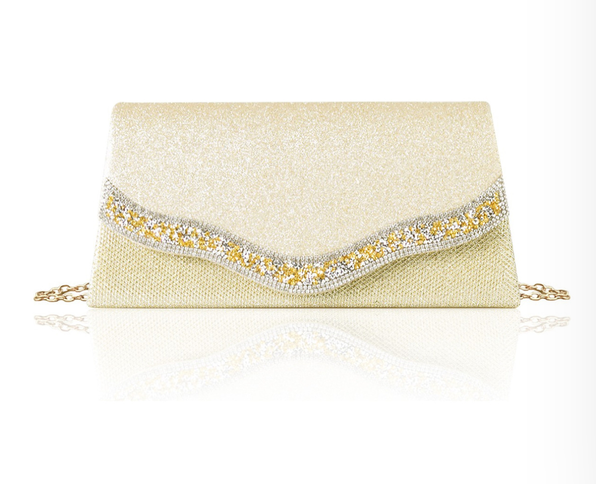 Bolsa de Mano Cruzada Brillante Dorada