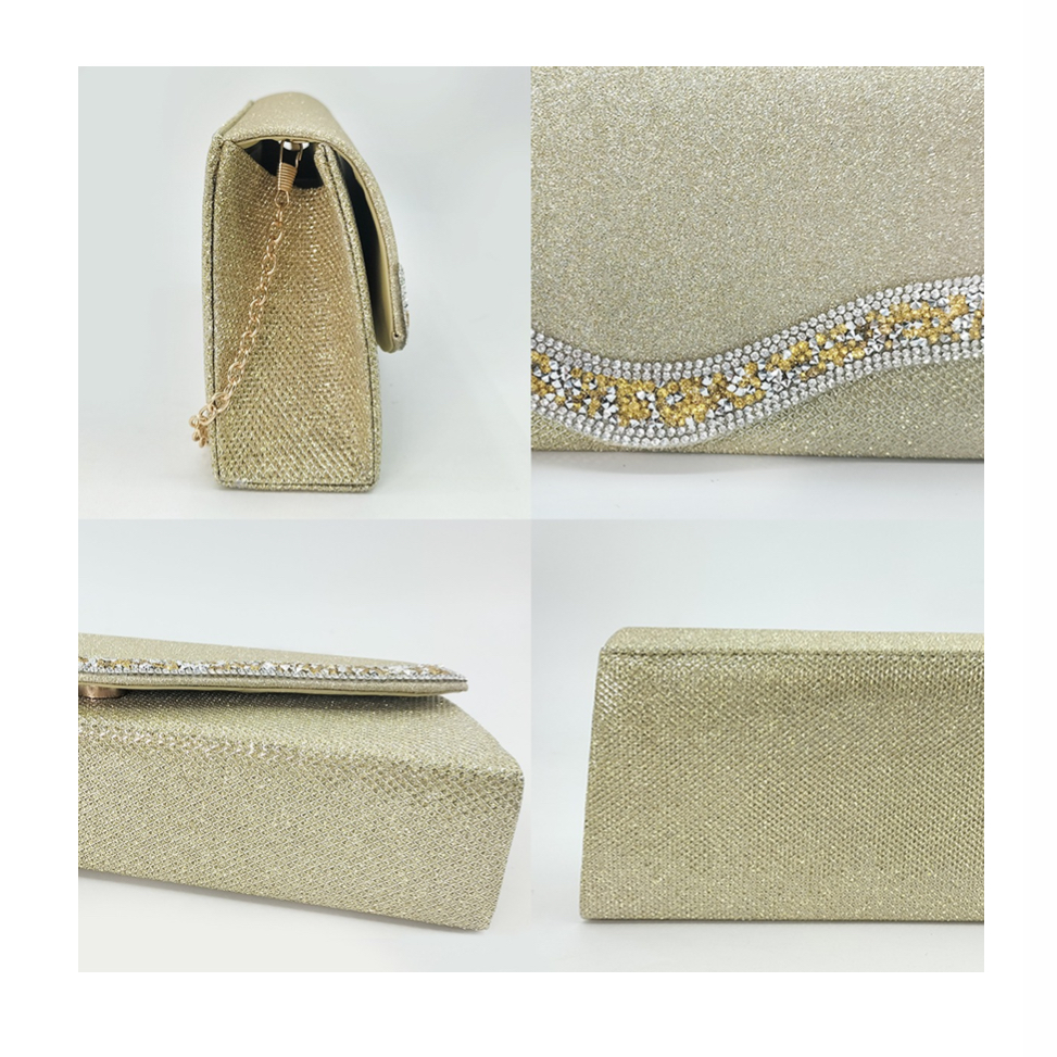 Foto 2 | Bolsa de Mano Cruzada Brillante Dorada