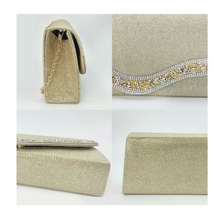 Foto 2 | Bolsa de Mano Cruzada Brillante Dorada