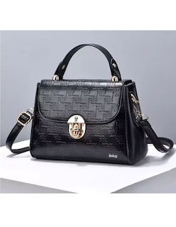 Foto 5 | Bolsas De Mujer Bolsa Tote De Cuero Pu Negro