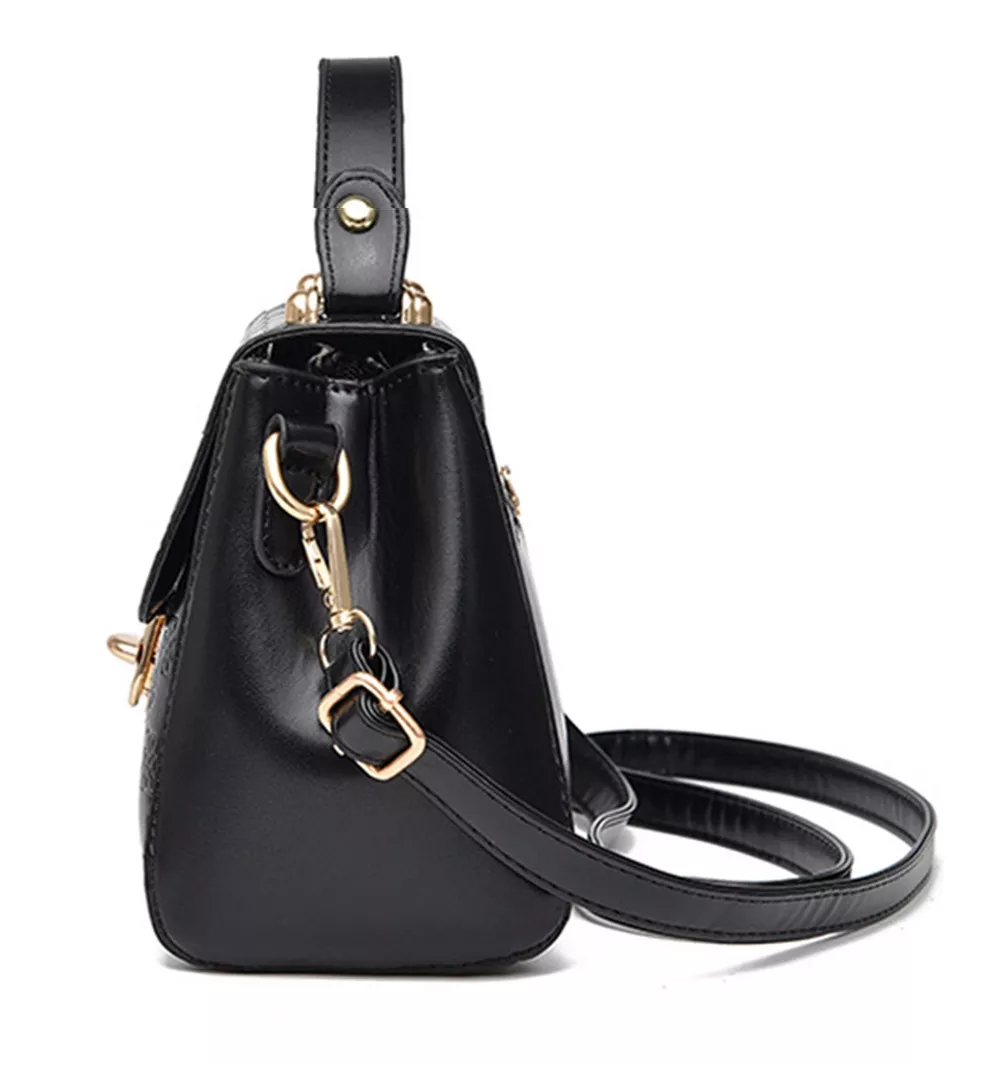 Foto 2 | Bolsas De Mujer Bolsa Tote De Cuero Pu Negro