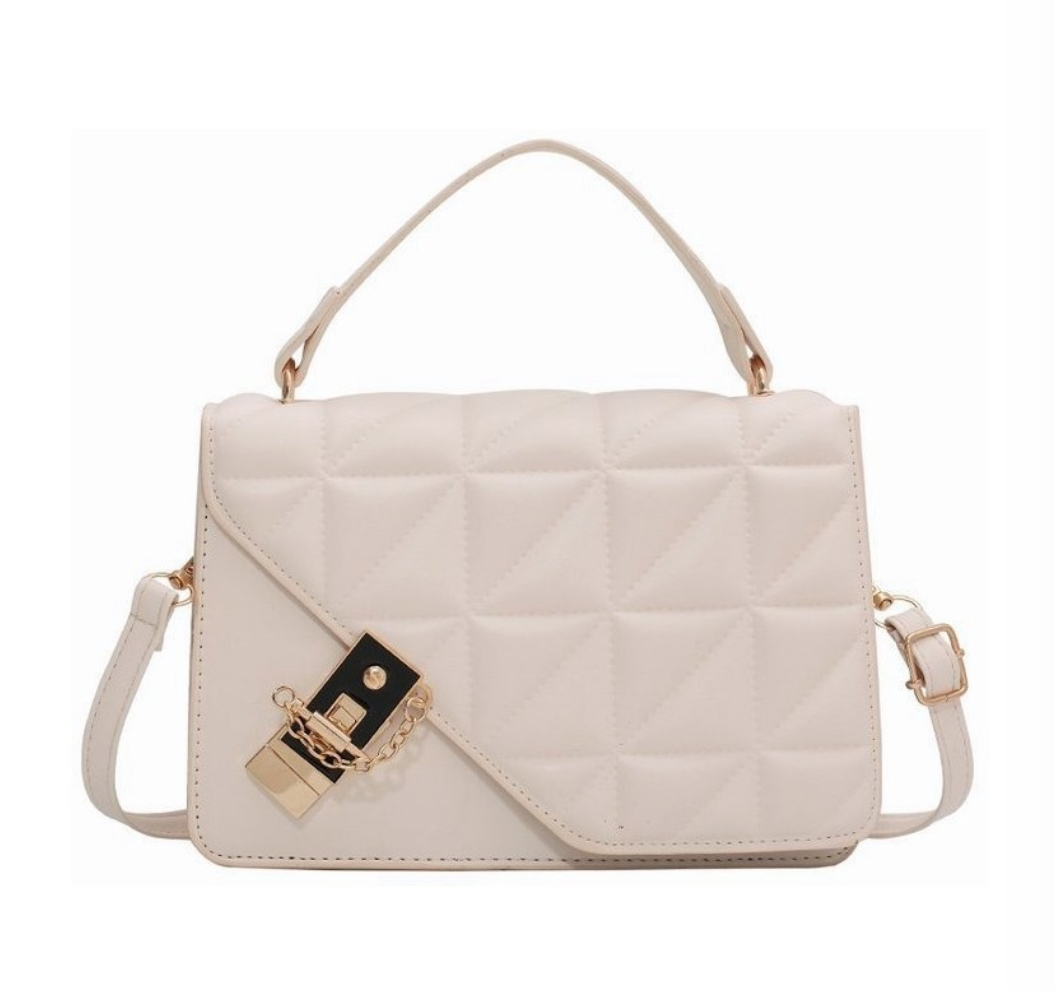 Foto 1 | Bolso de Hombro Blanco con Cadena Metálica