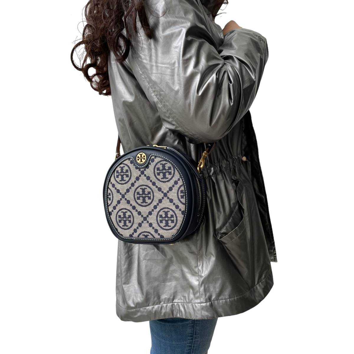 Foto 7 pulgar | Bolsa Crossbody Tory Burch Circl Navy Gris